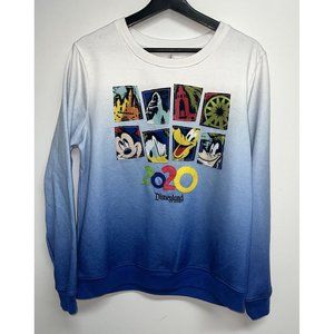 Disneyland  Resort Disney Parks Womens Sweatshirt Size L 2020 Ombre Blue White